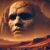 The Face on Mars in the Cydonia region, showing a rock formation with a human-like appearance against Mars' reddish-brown landscape.